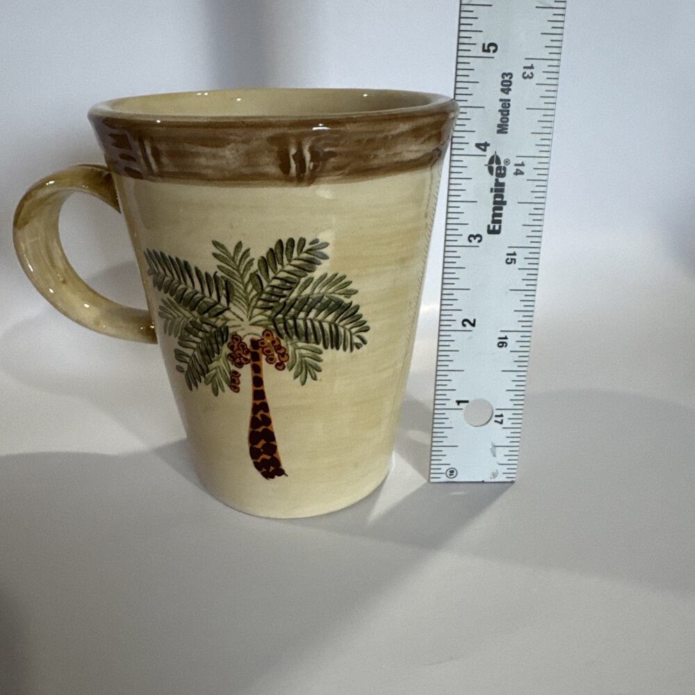 Home Trends WEST PALM Coffee Tea Mug Palm Tree Bamboo Border Replacement - Picture 7 of 8